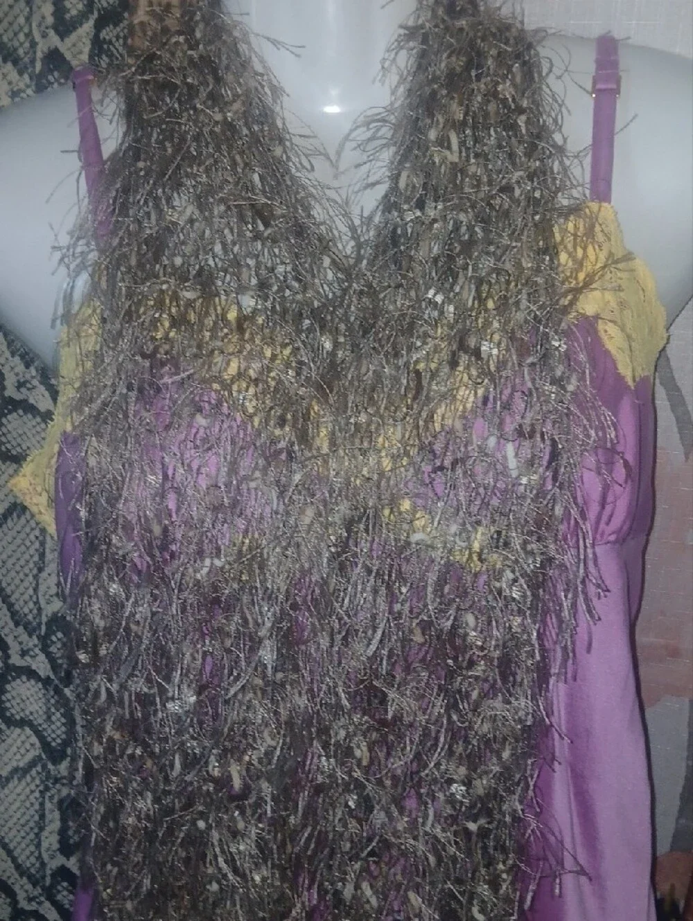 Handmade Pink & Purple Eyelash Yarn Scarf